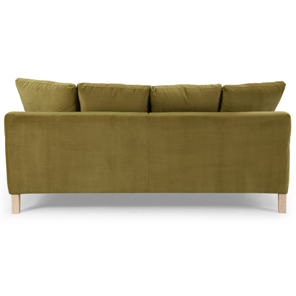 Home Detail Covent 3 Seater Olive Green Velvet Sofa Image 5