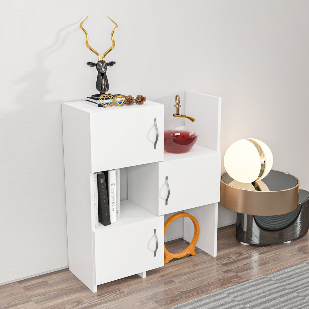 Decorotika Anna 3 Door White Multipurpose Cabinet Image 4