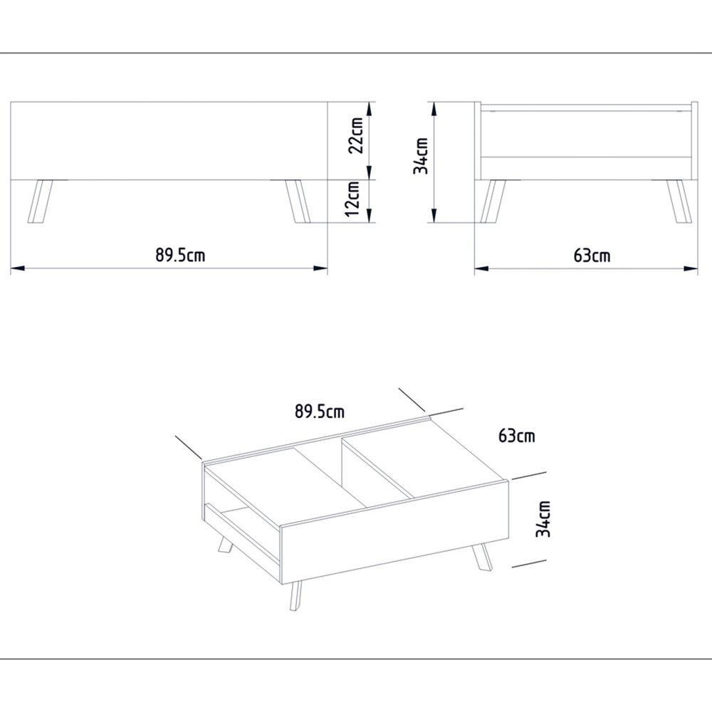 Decorotika Frida 3 Shelf White Marble and Gold Modern Coffee Table Image 6