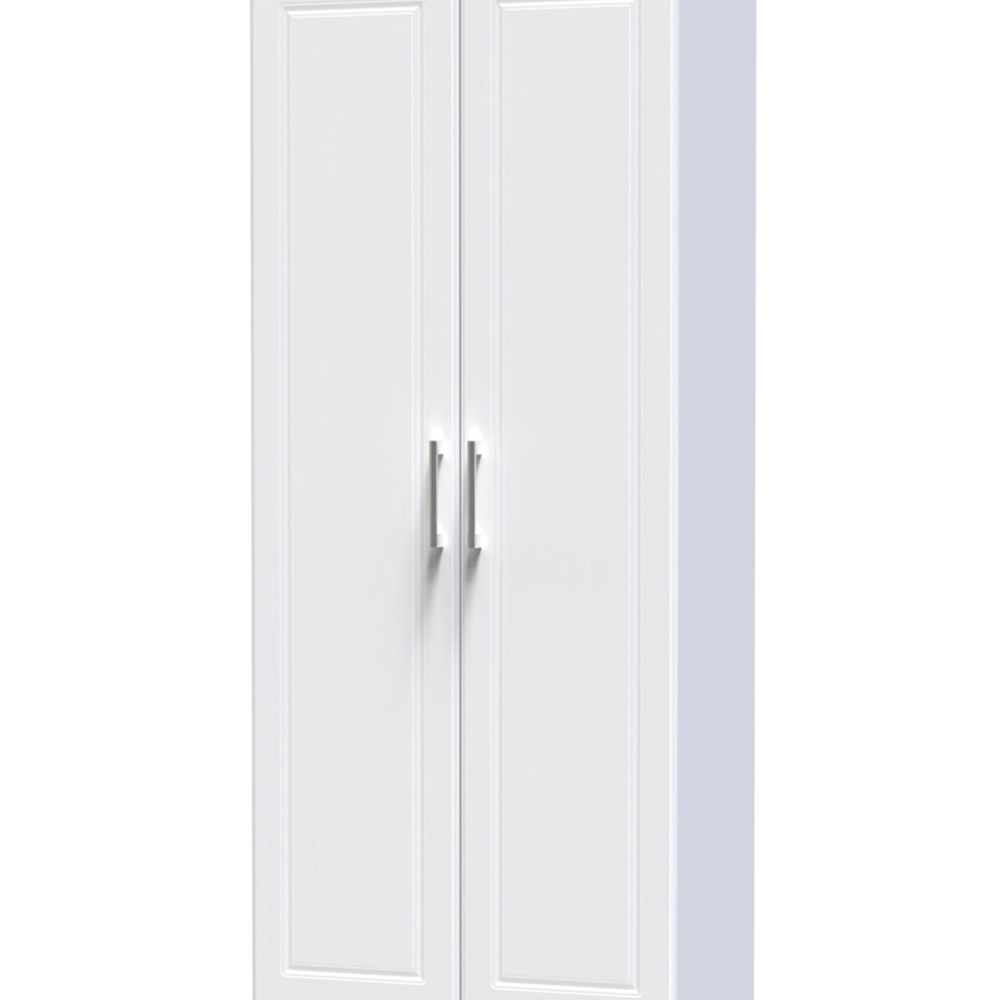 Crowndale Kent Ready Assembled 2 Door White Ash and Modern Oak Wardrobe Image 2