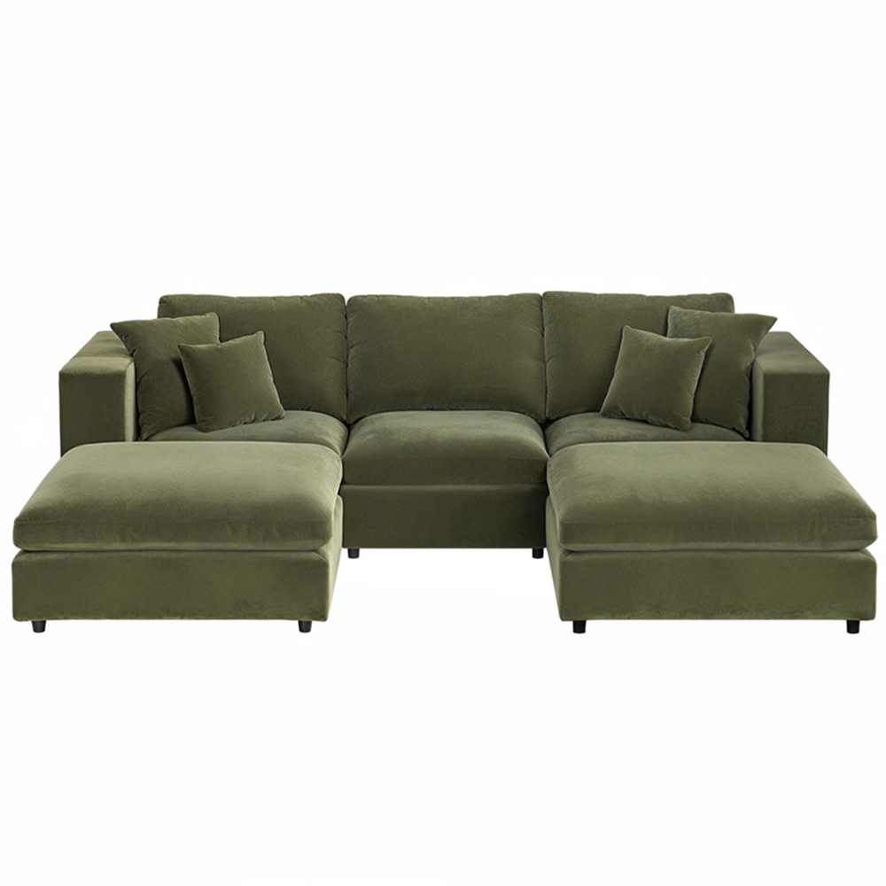 SOLACE+CO Asher Khaki Green Footstool Image 5