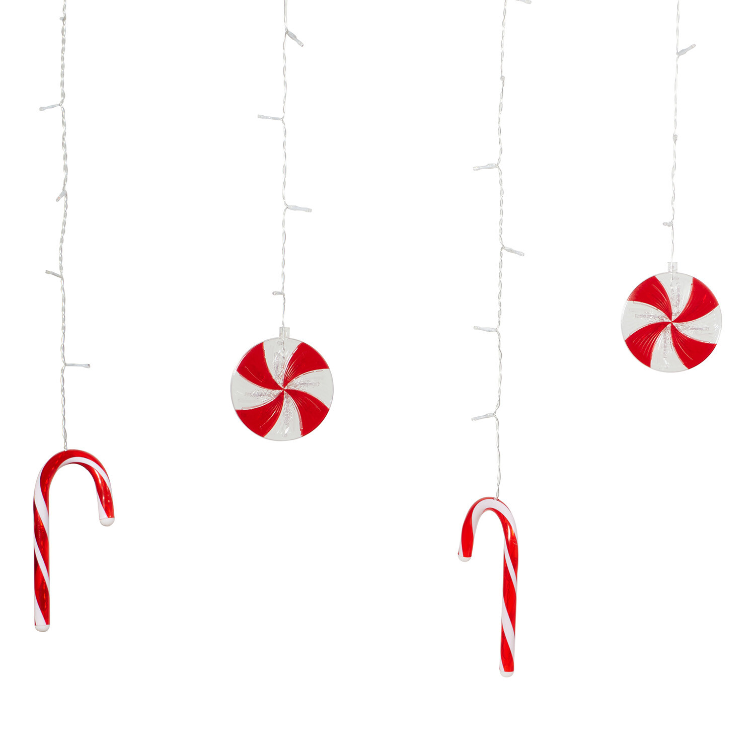 Christmas Candy Cane LED Curtain Light - Red & White Image 2