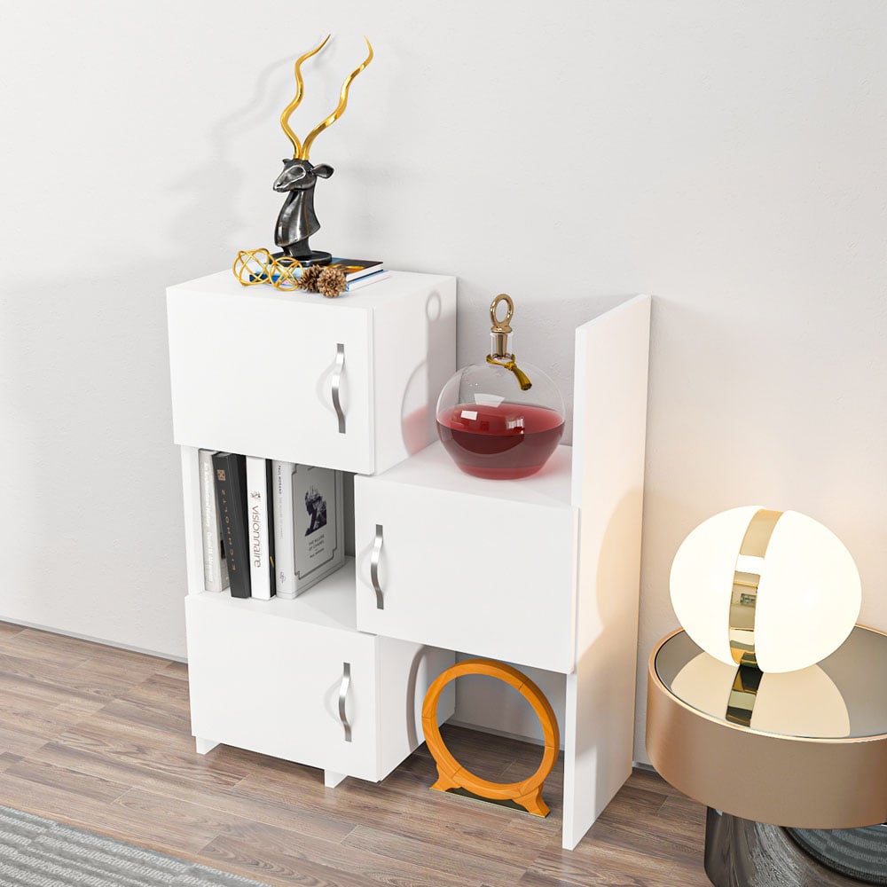 Decorotika Anna 3 Door White Multipurpose Cabinet Image 6