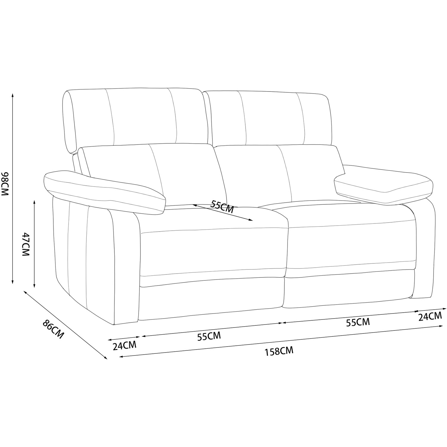 Trinity 2 Seater Electrical Sofa Grey Image 6