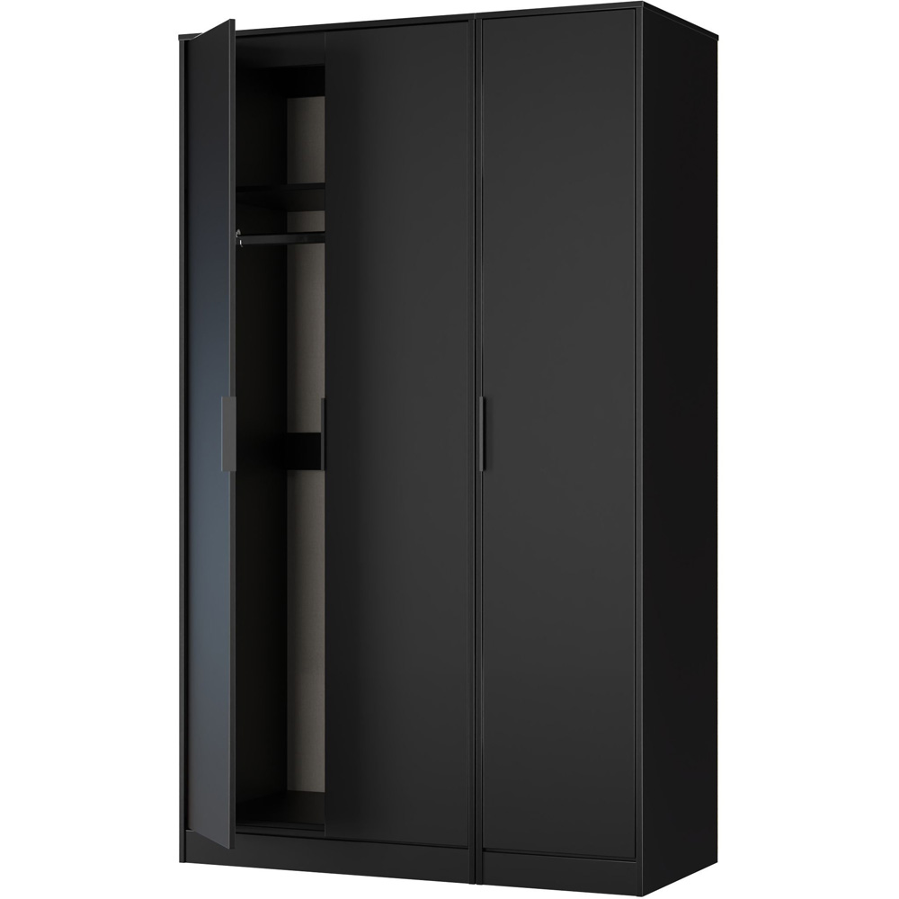 Crowndale Hong Kong 3 Door Matt Black Tall Wardrobe Ready Assembled Image 6
