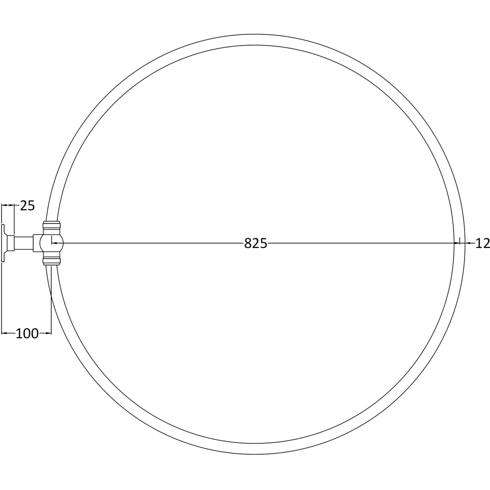 nuie Ceramics Accessories Chrome Round Shower Ring Image 2