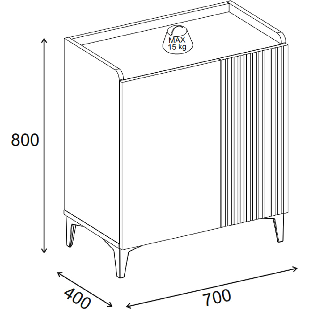 Decortie Olie 2 Door Deep Blue and Black Bute Compact Sideboard Image 6
