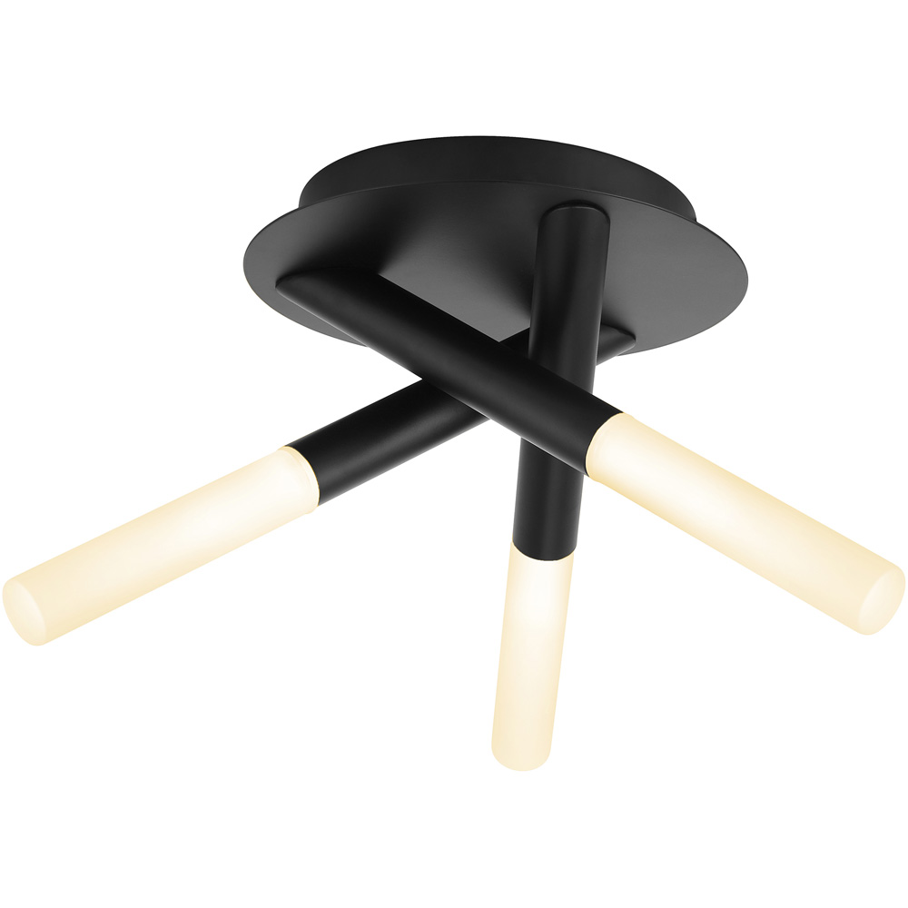 Spa Triune Matt Black 3 Light IP44 Flush Ceiling Light Image 3