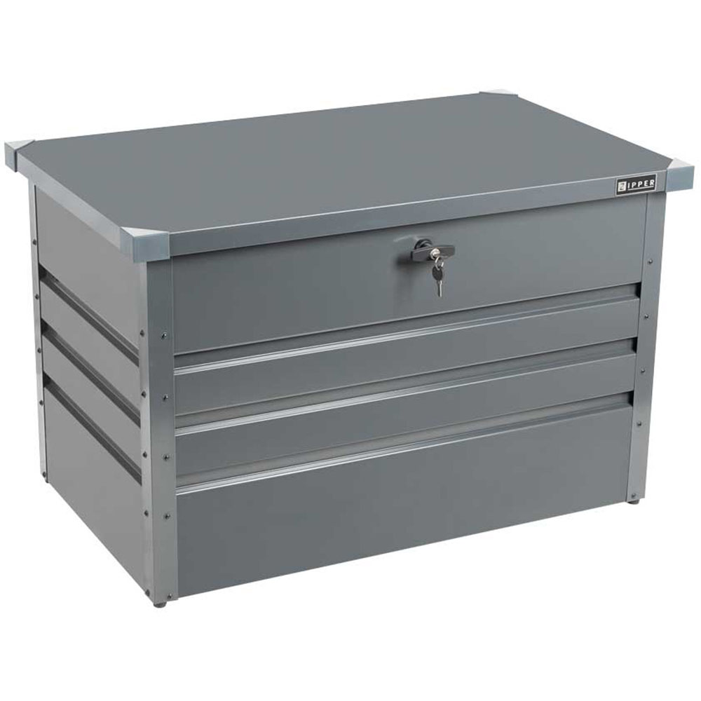 Zipper ZI-GAB100AN 100cm Grey Steel Garden Storage Box Image 2