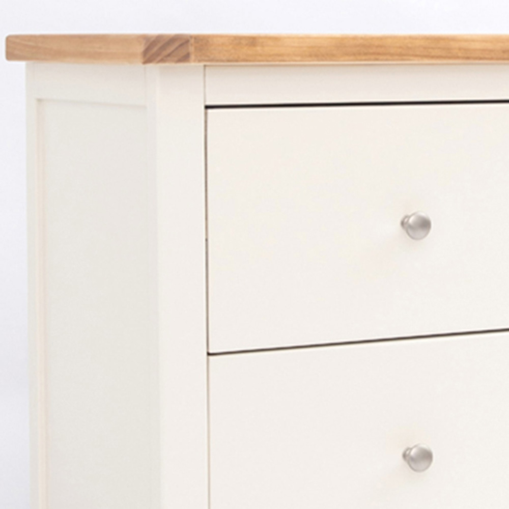 Cabinet Bits Trevi 6 Drawer White Chrome Knob Chest of Drawers Image 5