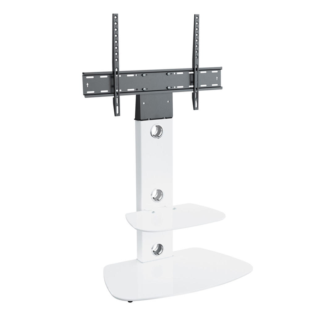 AVF Lucerne Satin White Curved Pedestal TV Unit Image 2