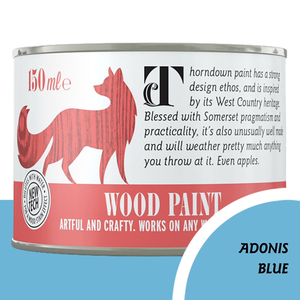 Thorndown Adonis Blue Satin Wood Paint 150ml Image 4