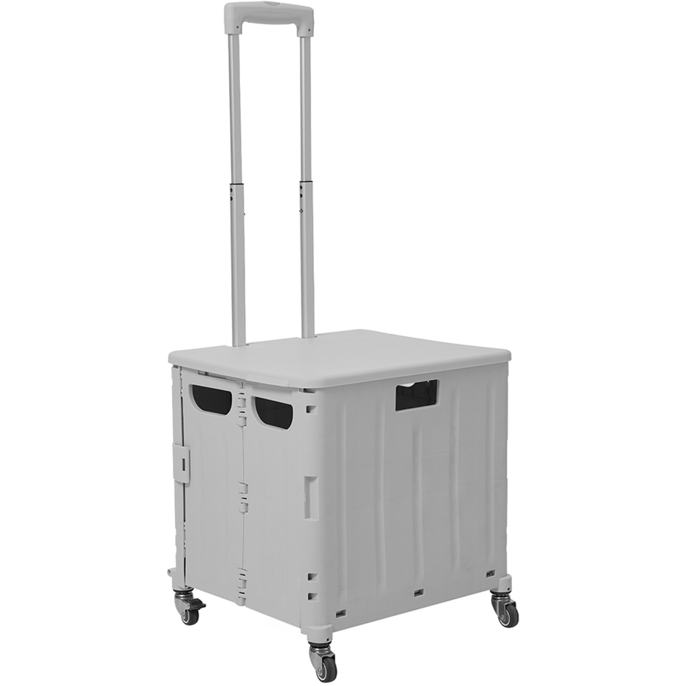 Living and Home 65L Grey Folding Shopping Trolley Image 1