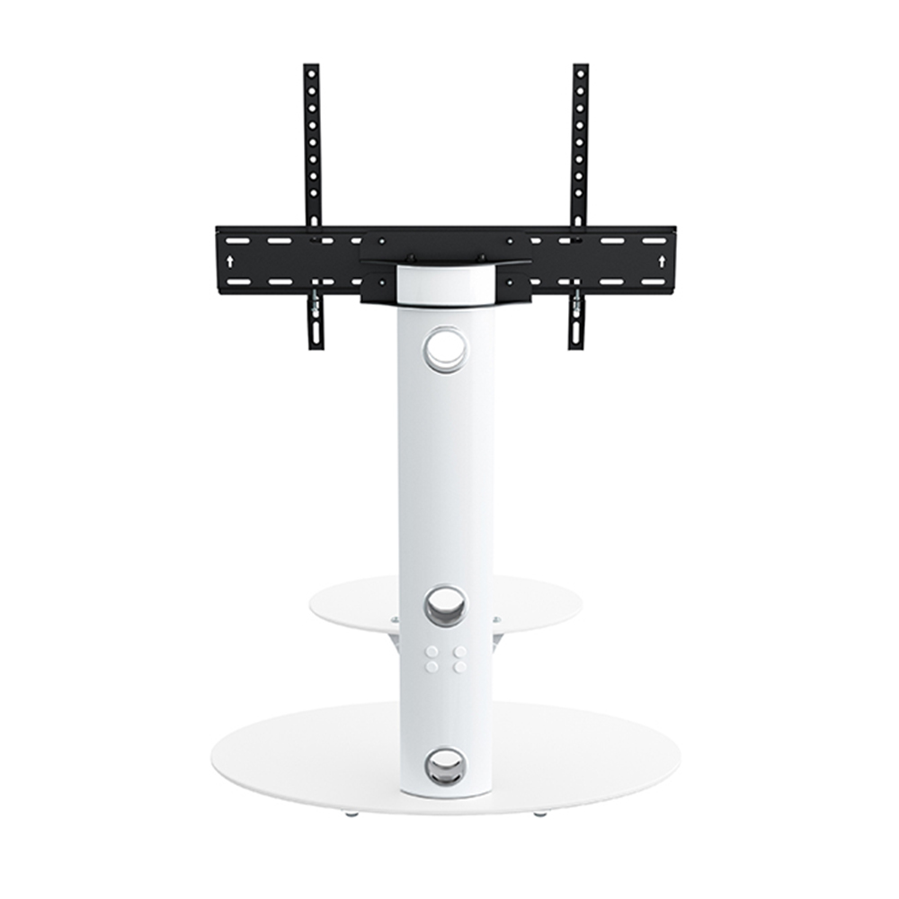 AVF Lugano Satin White Oval Pedestal TV Unit Image 5