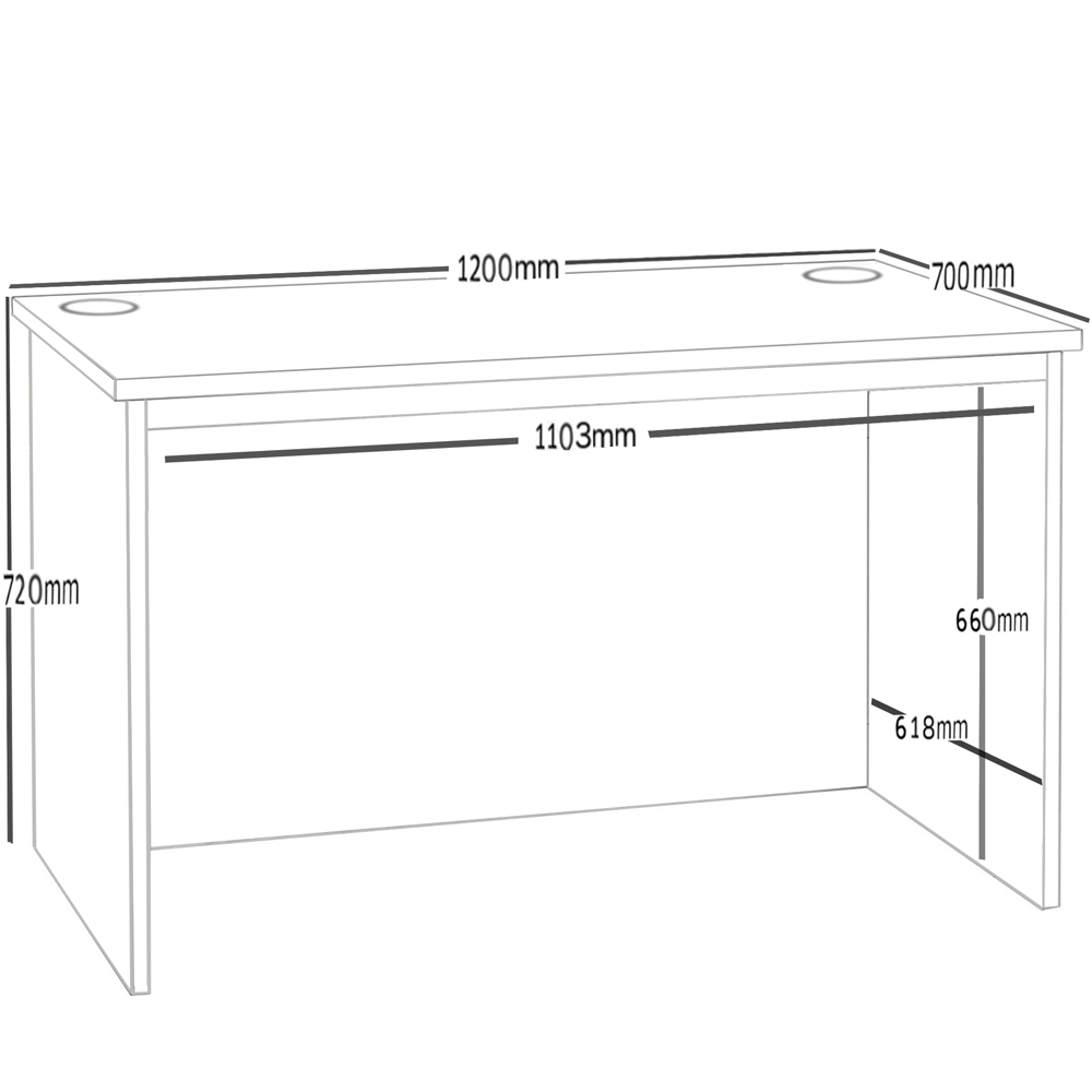 R White Cabinets Large Home Office Desk Brown Image 5