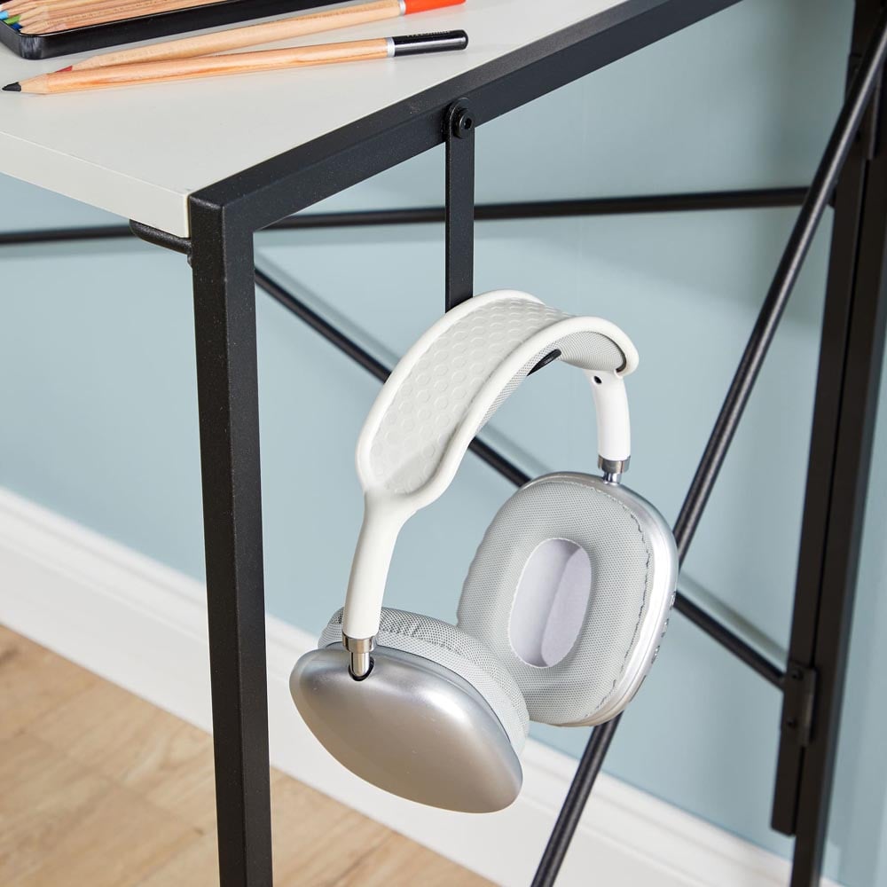 Home Source Brampton Folding Compact Desk with Hook White Image 3