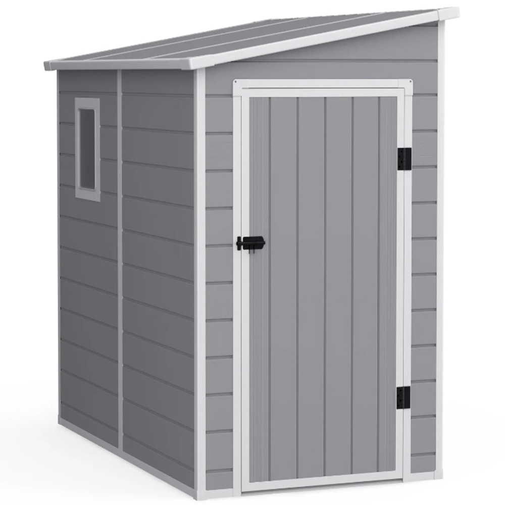 StoreMore Lotus Veritas 6 x 4ft Light Grey Pent Plastic Shed Image 1