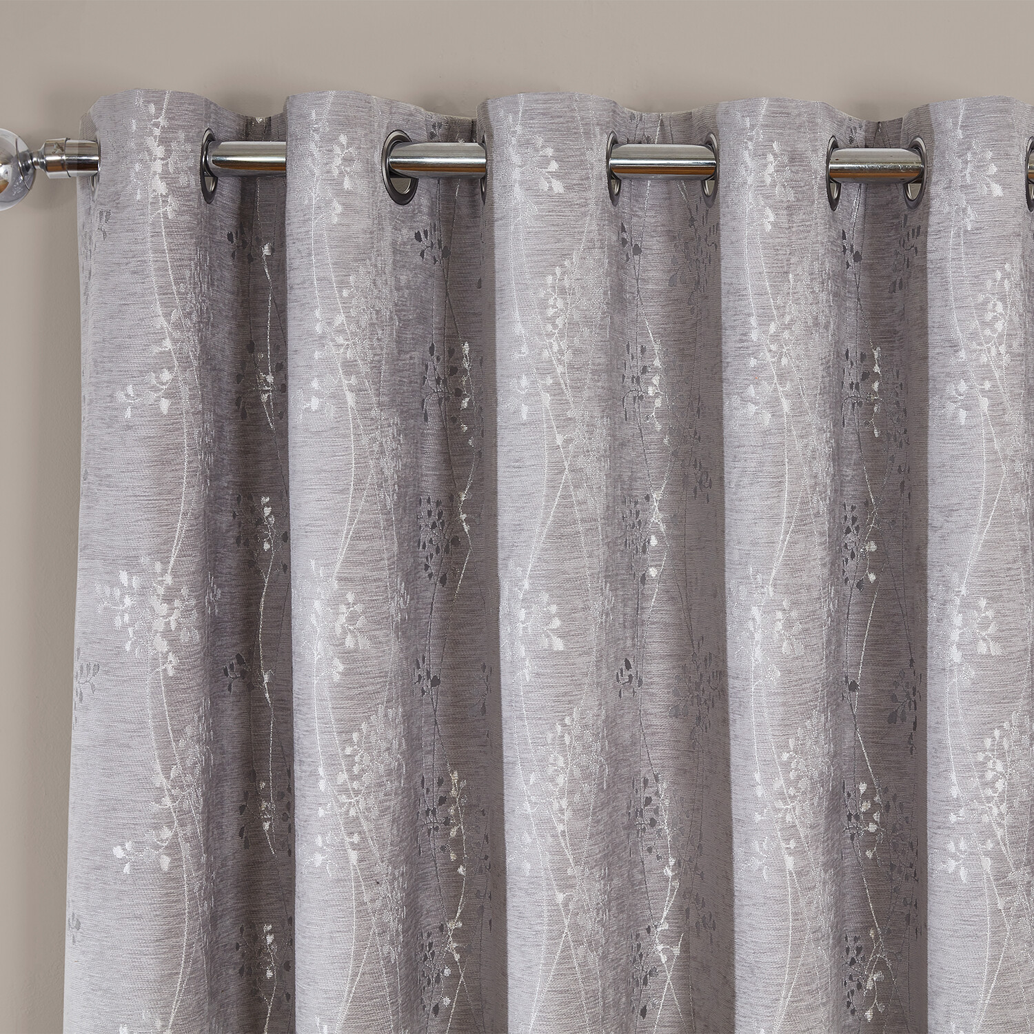 Grace Chenille Curtain Grey 229cm Image 3