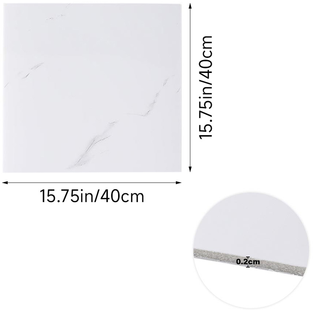 Living and Home Marble Patterned White Self Adhesive PVC Wall Sticker 10 Pack Image 8