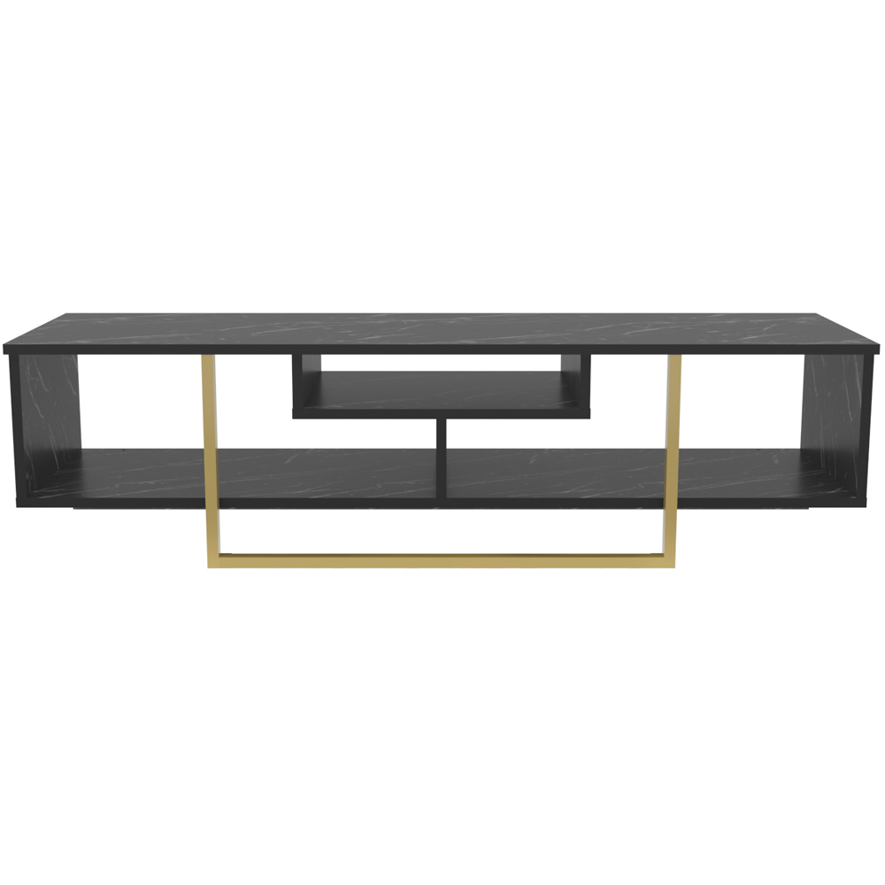Decorotika Asal 3 Shelf Bendire and Gold Modern TV Unit Image 6