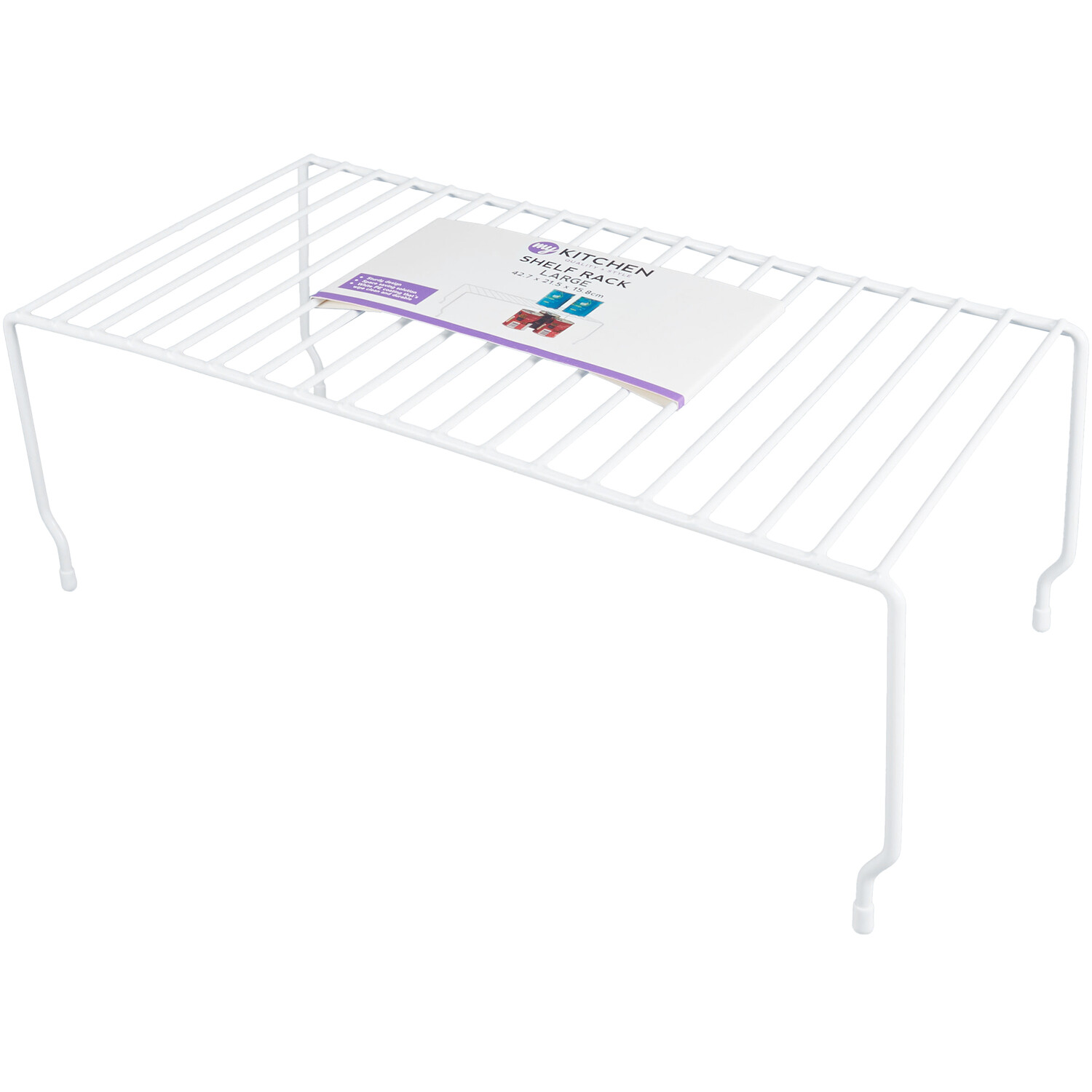 White Metal Wire Large Shelf Rack - White Image 1