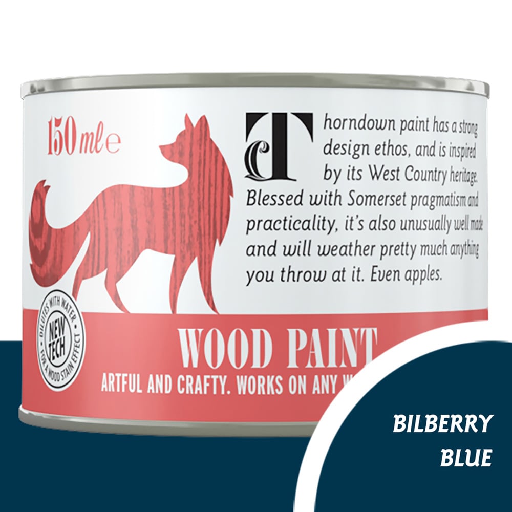 Thorndown Bilberry Blue Satin Wood Paint 150ml Image 4