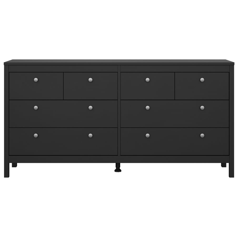 Florence Madrid 8 Drawer Matt Black Double Dresser Image 3
