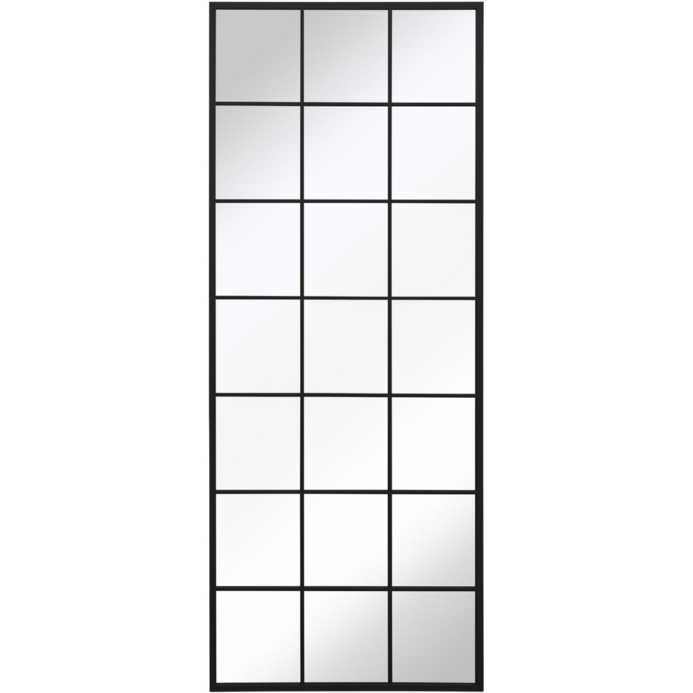 MirrorOutlet The Genestra Black Modern Window Garden Wall Mirror 200 x 80cm Image 1