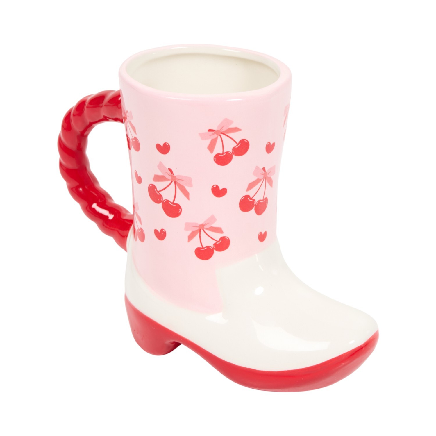 Cherry Cowboy Boot Mug with Handle - Pink Image 4