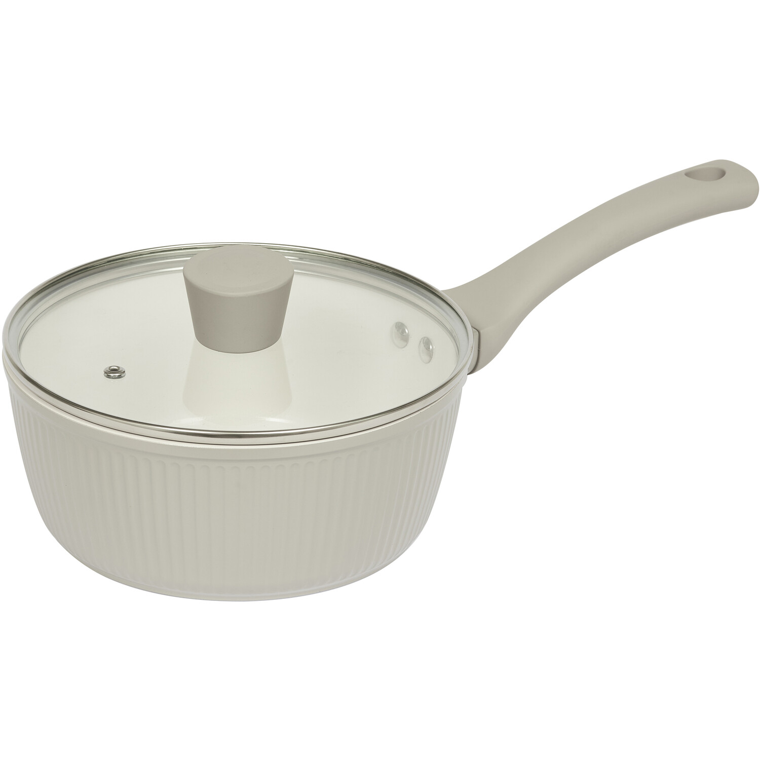 Haden 3 Piece Ribbed Cookware Set Putty Image 5