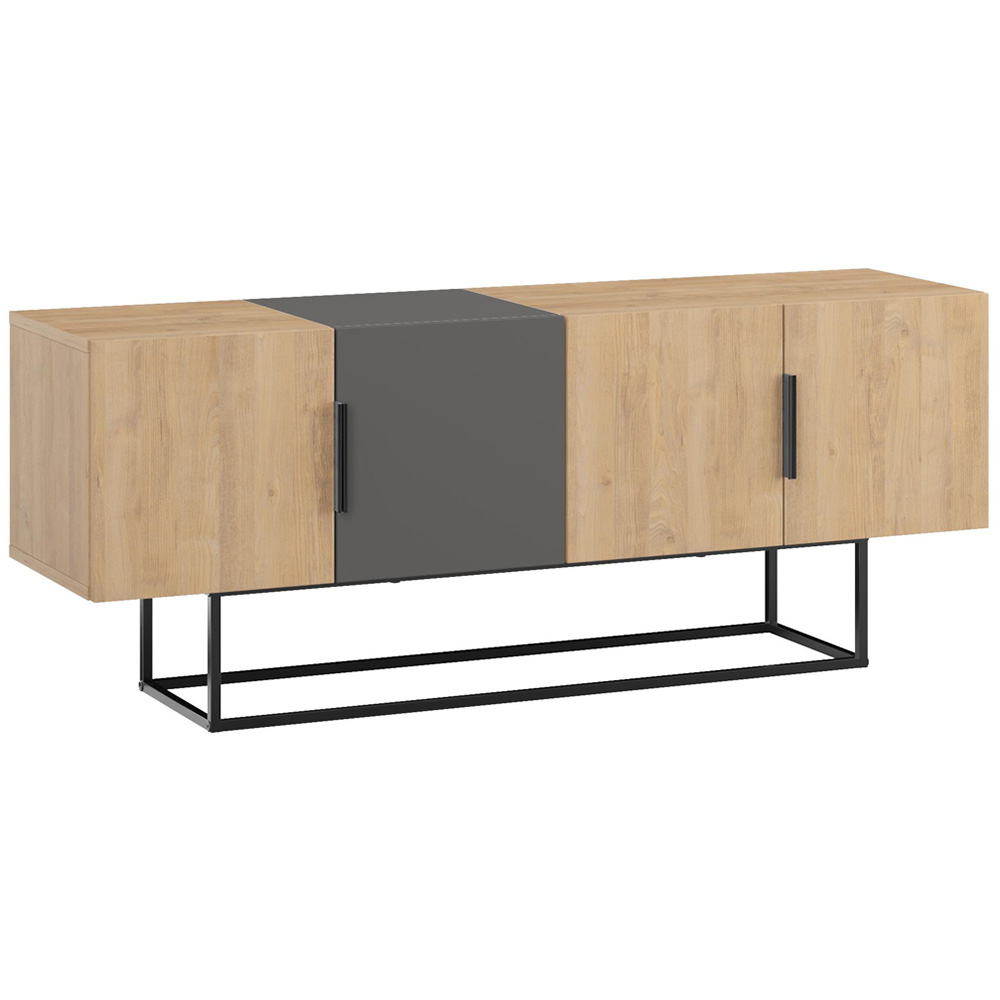 Decortie Tontini 4 Door Oak and Anthracite Grey TV Unit Image 2