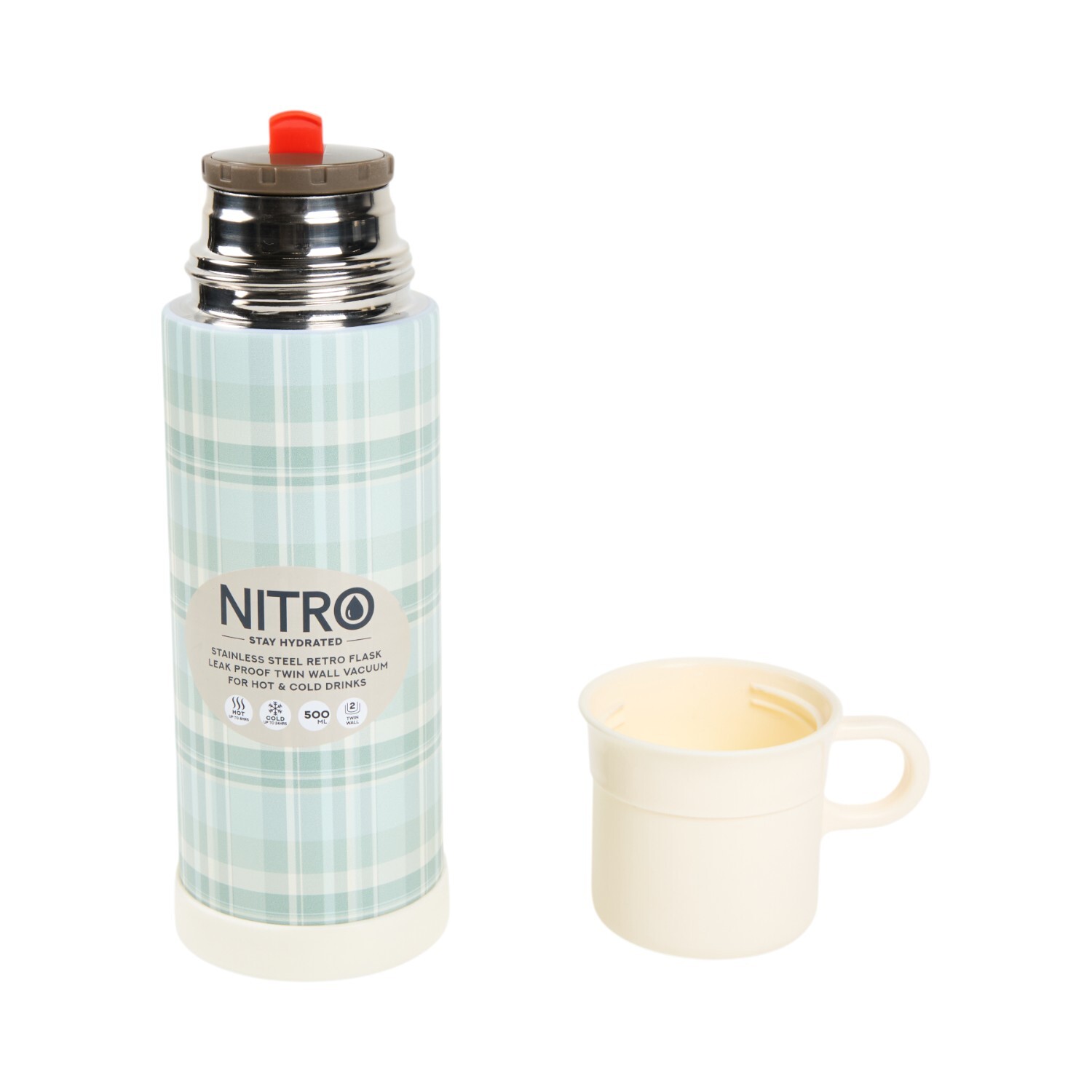 Nitro Stainless Steel Retro Flask Image 5