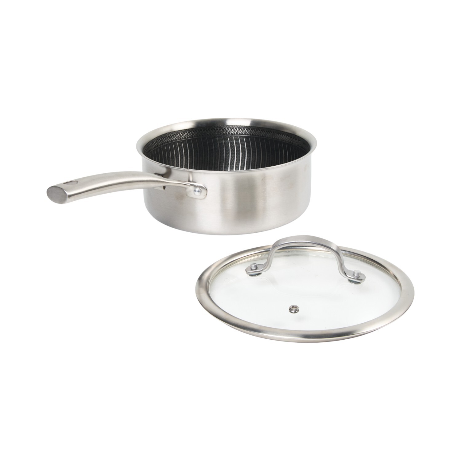 Stainless Steel Saucepan with Lid Silver 20cm Image 3