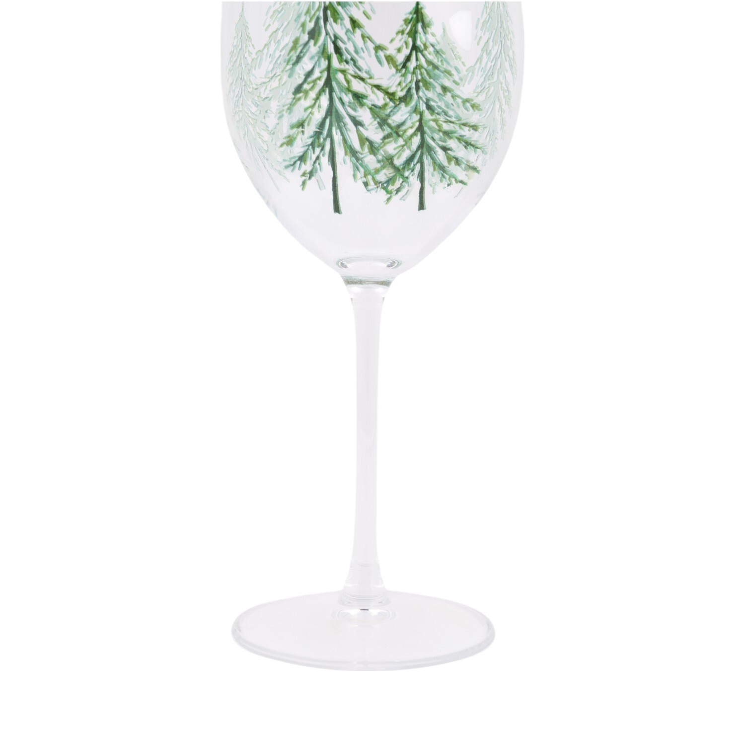 Christmas Tree Wine Glass Clear Image 3