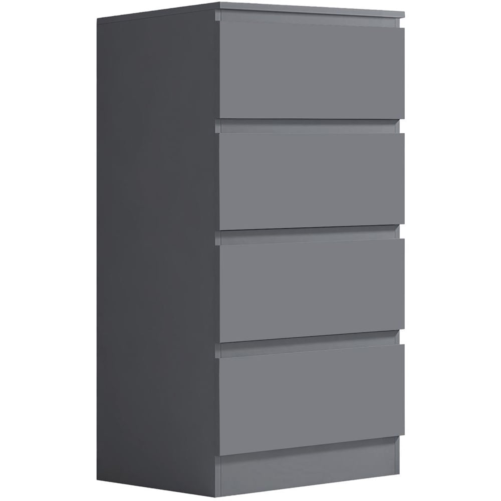 FWStyle Carlton 4 Drawer Matt Grey Chest of Drawers Image 2