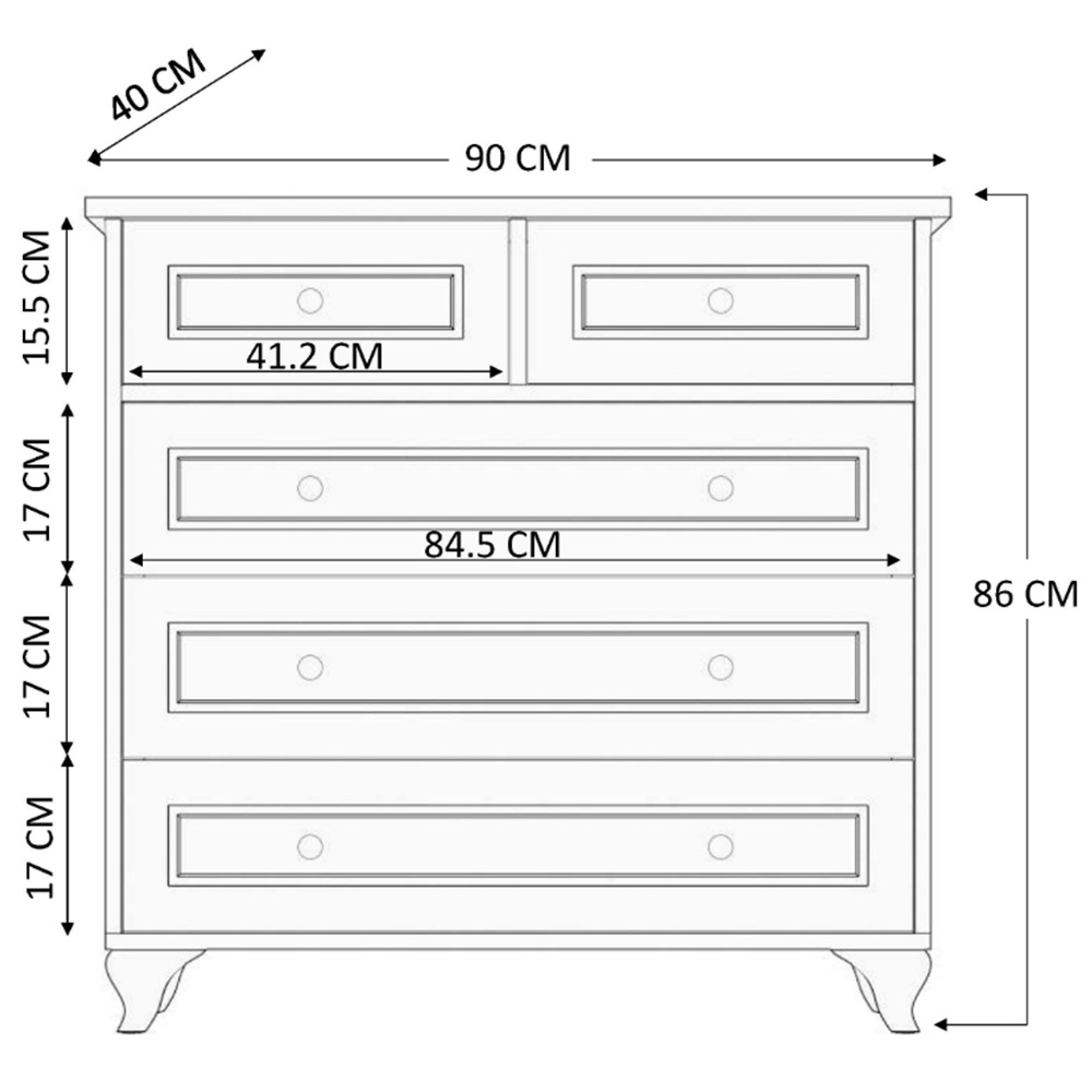 Evu MARIE Gold and White 3 Piece Bedroom Furniture Set Image 9