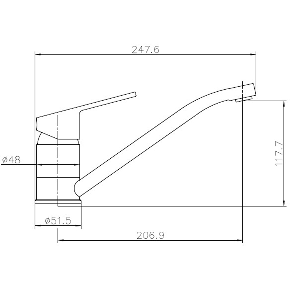 Reginox Dania CH II Polished Chrome Single Lever Kitchen Tap Image 3