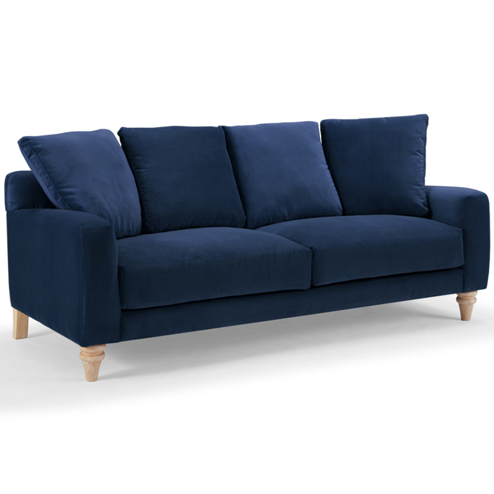 Home Detail Covent 3 Seater Navy Blue Velvet Sofa Image 2
