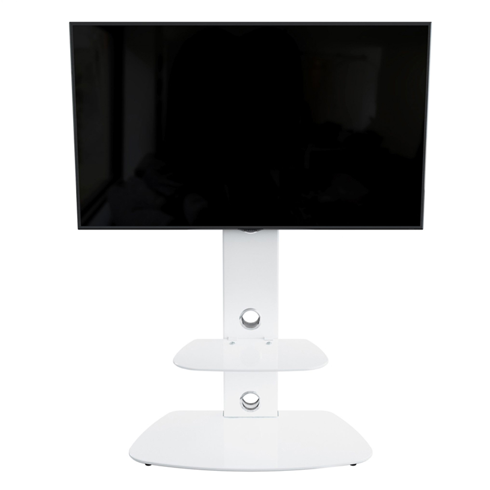 AVF Lucerne Satin White Curved Pedestal TV Unit Image 8