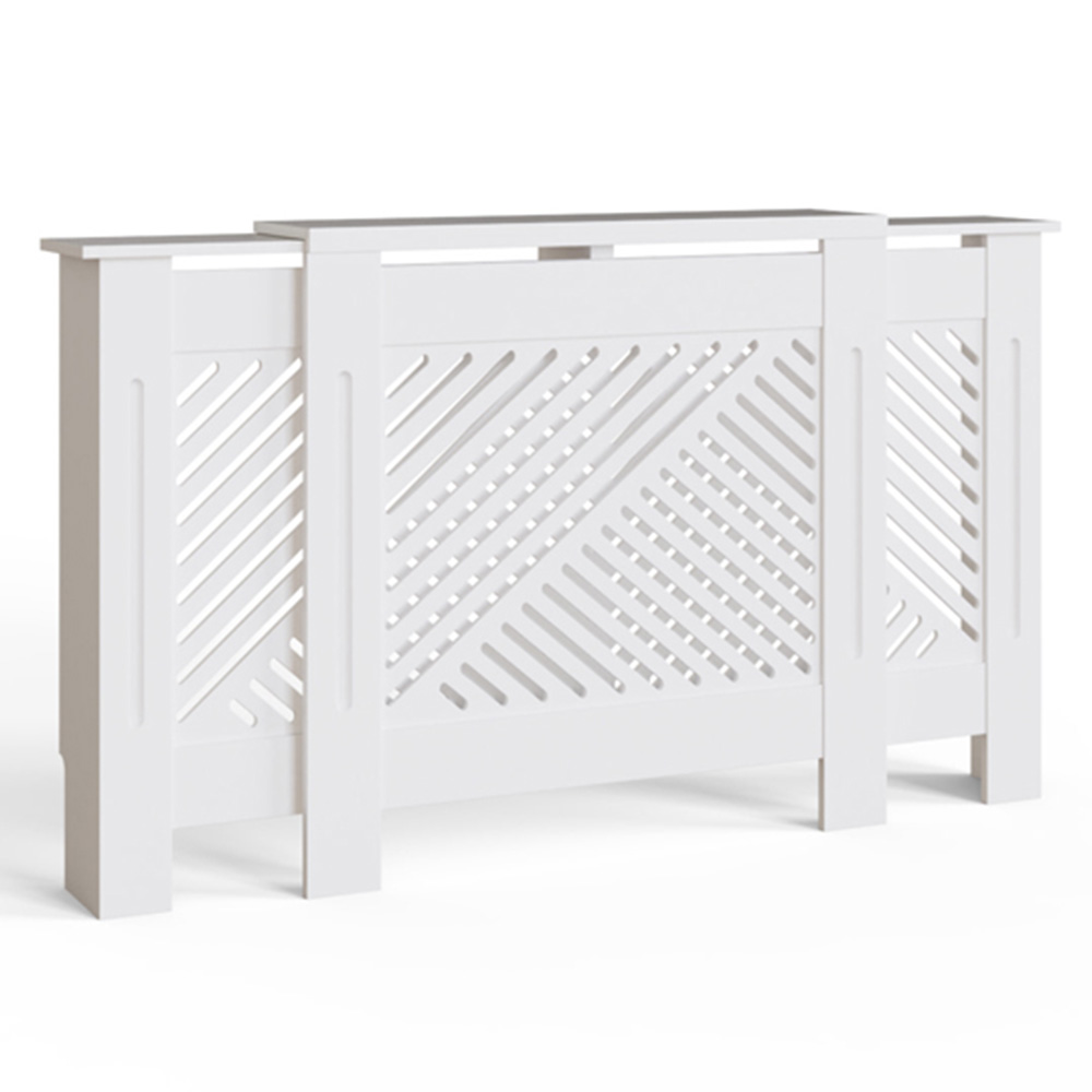 GFW Kobe Cheveron White Adjustable Radiator Cover Image 4