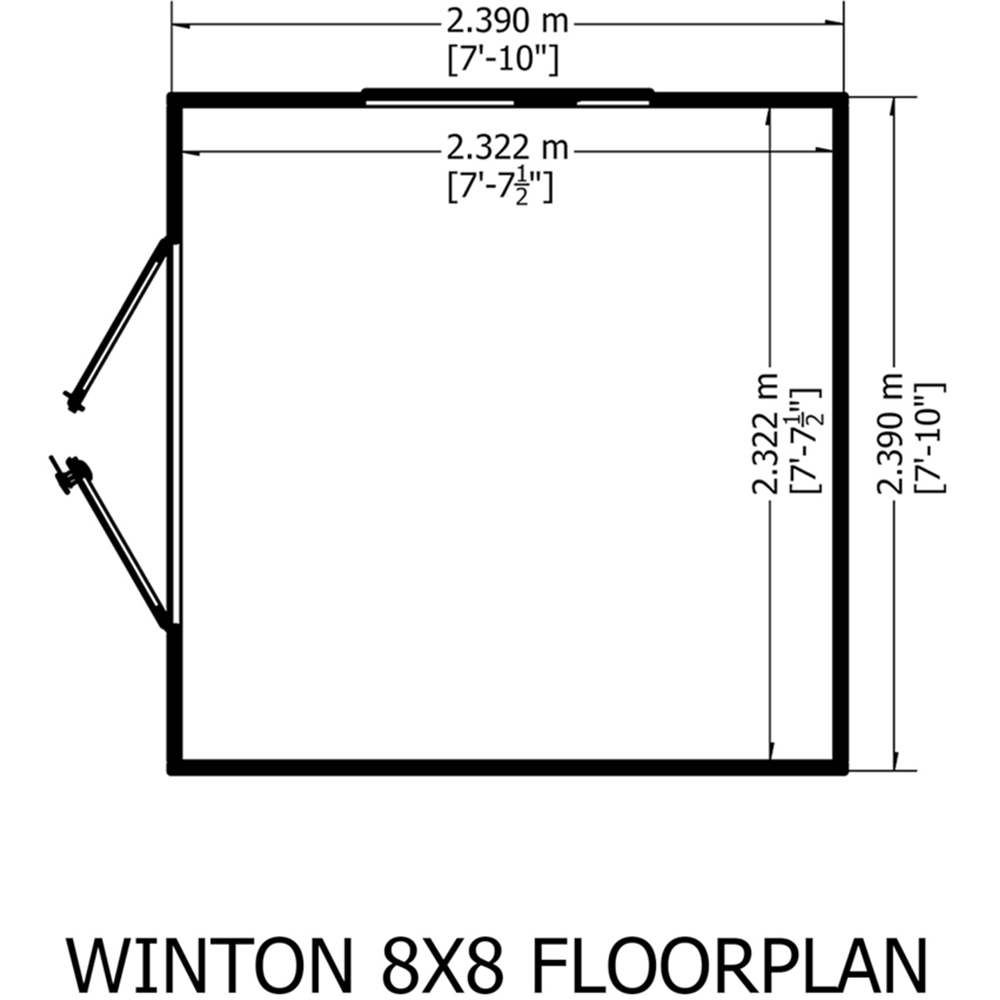 Shire Winton 8 x 8ft Double Door Shiplap Apex Summerhouse Image 3