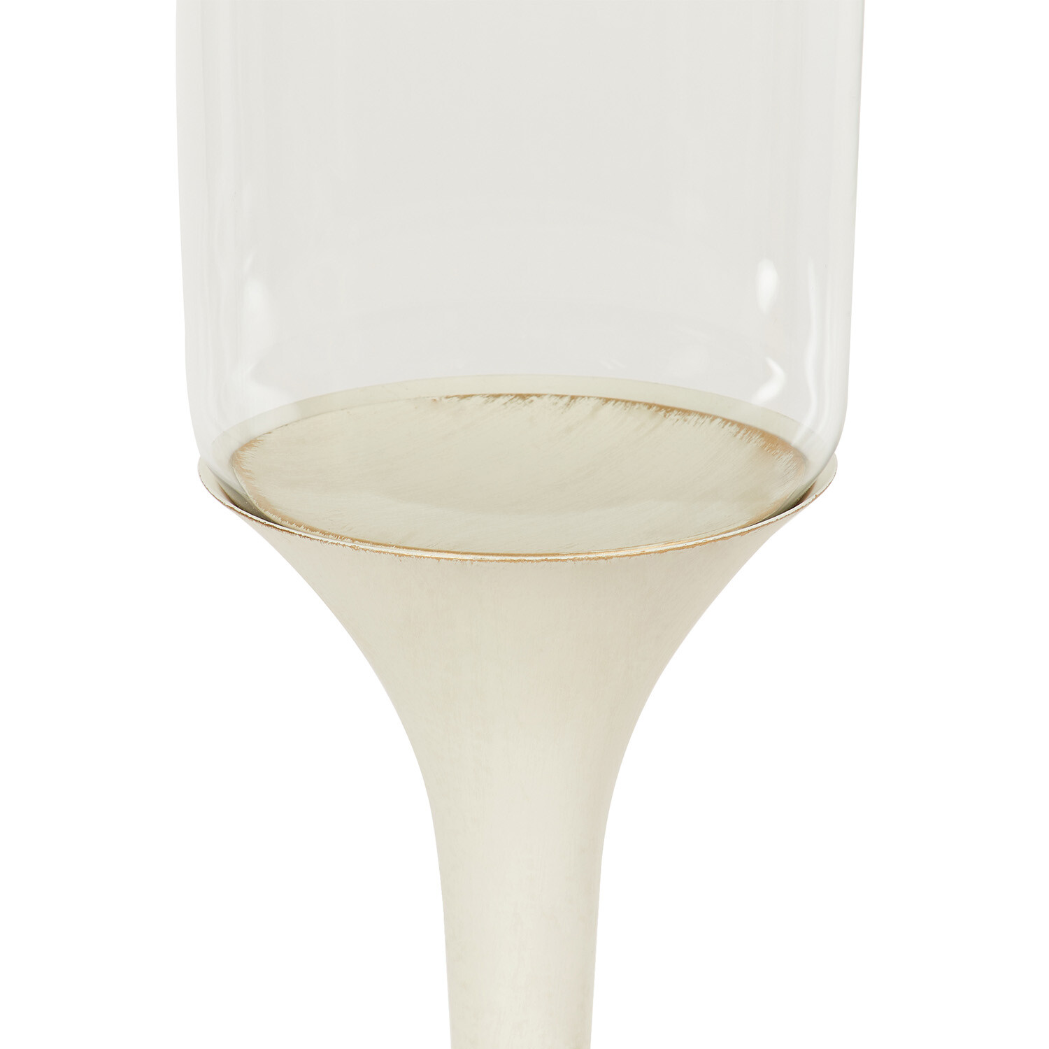 Ivory Table Top Hurricane - Clear Image 4