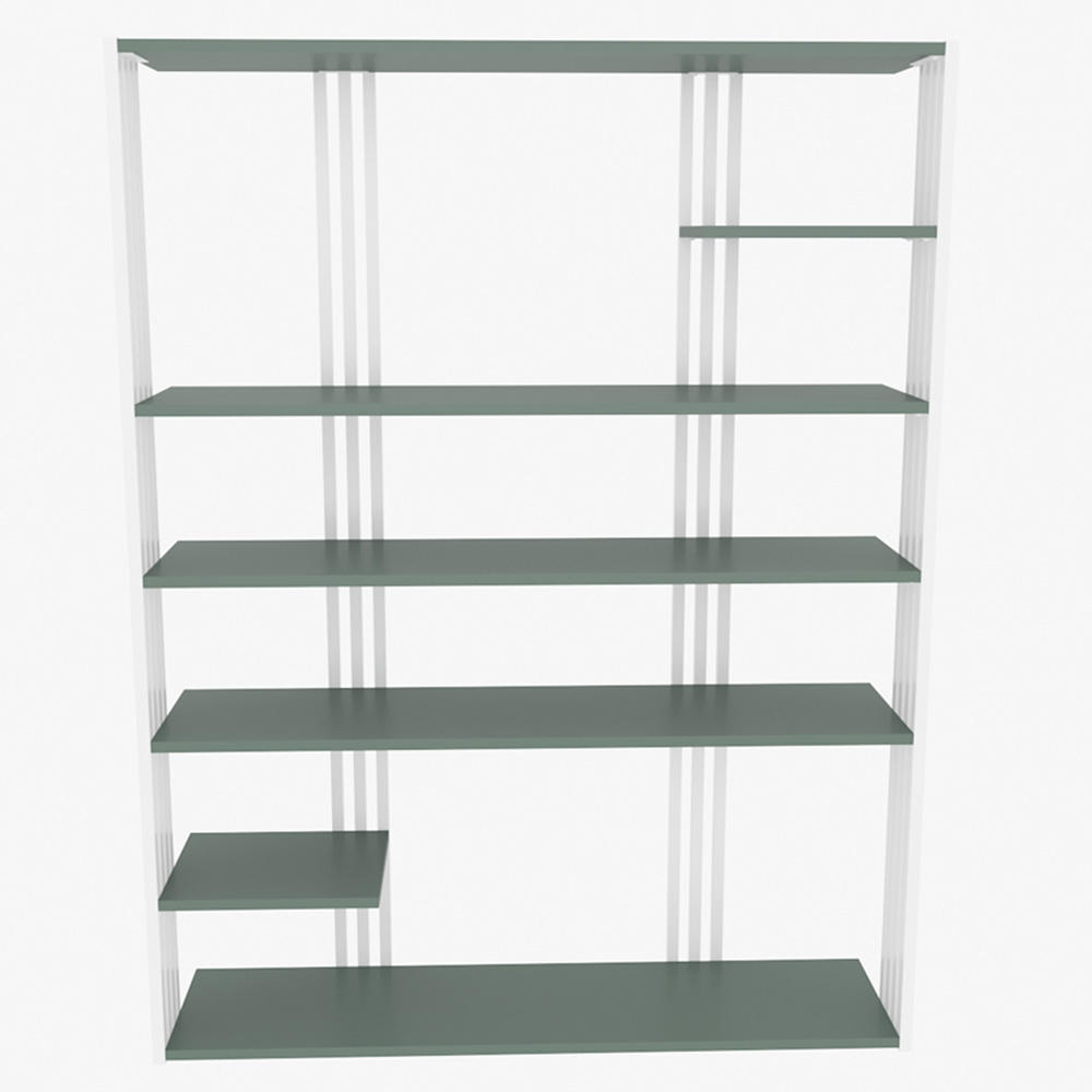 Decorotika Jeni 6 Shelf Green and White Bookcase Image 5