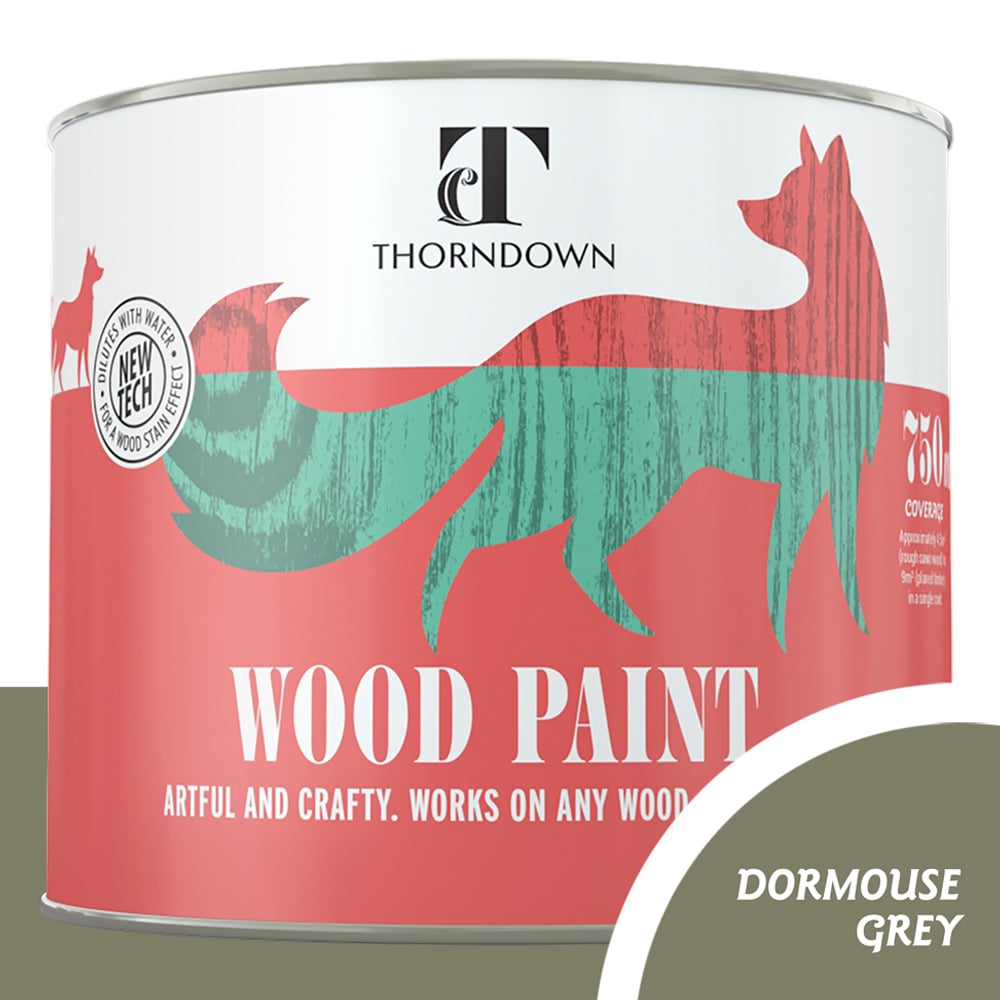 Thorndown Dormouse Grey Satin Wood Paint 750ml Image 4
