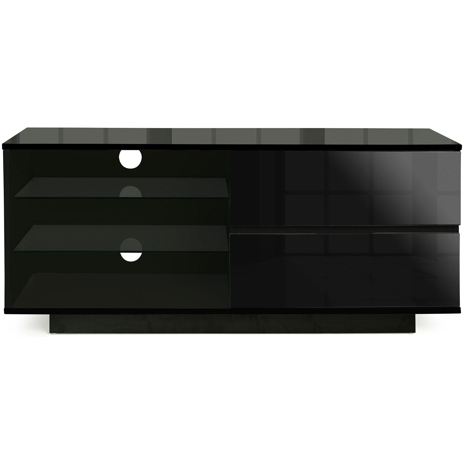 Centurion Supports Gallus 2 Drawer 3 Shelf Gloss Black TV Unit Image 2