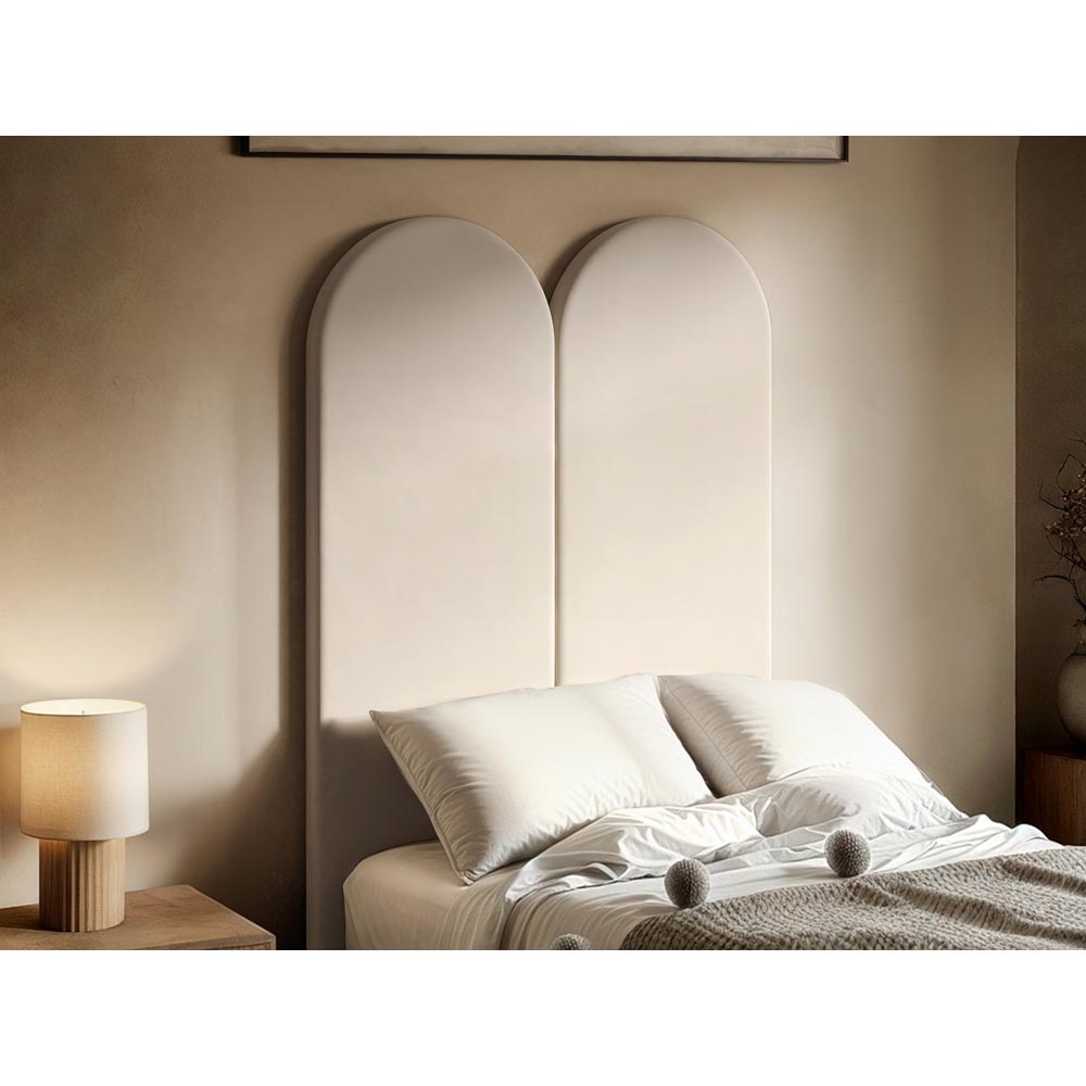 Solace+Co Cirrus Beige Velvet Headboard Panel Image 3