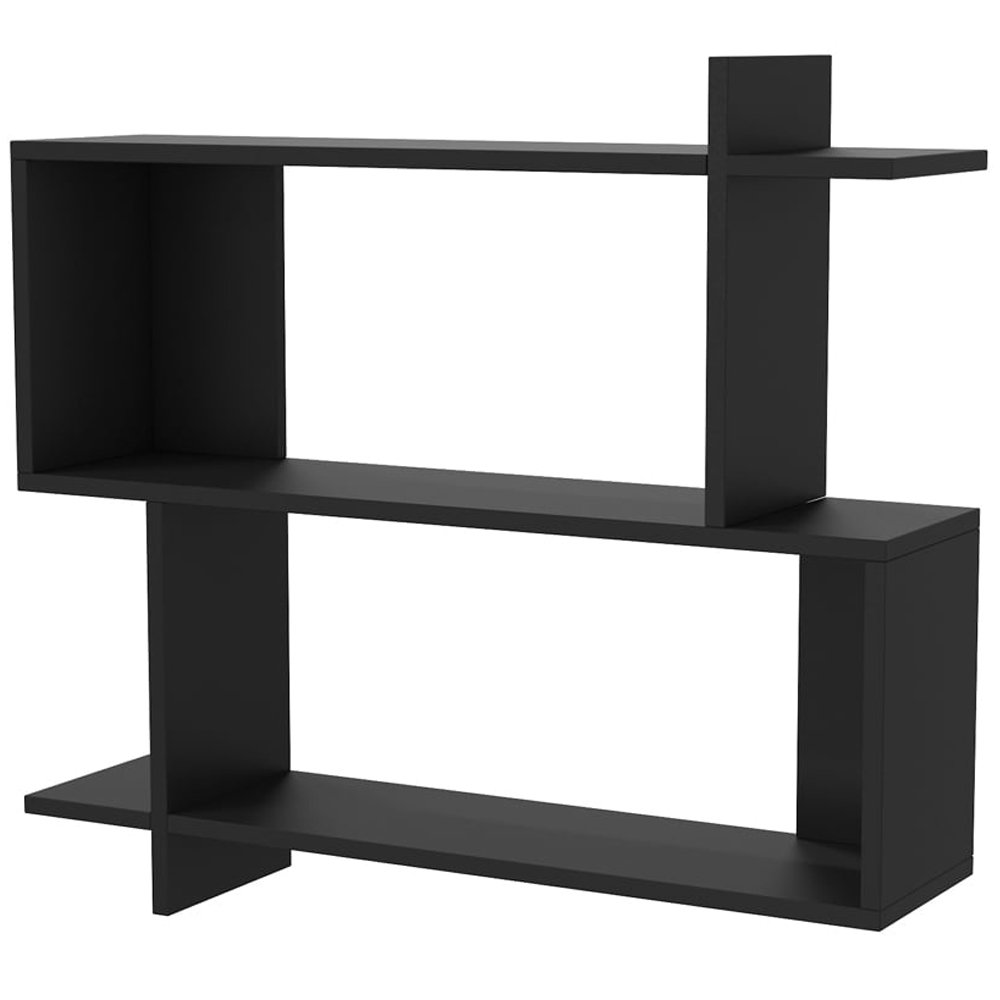 Decorotika Mina 3 Tier Black Zigzag Floating Shelf Image 2