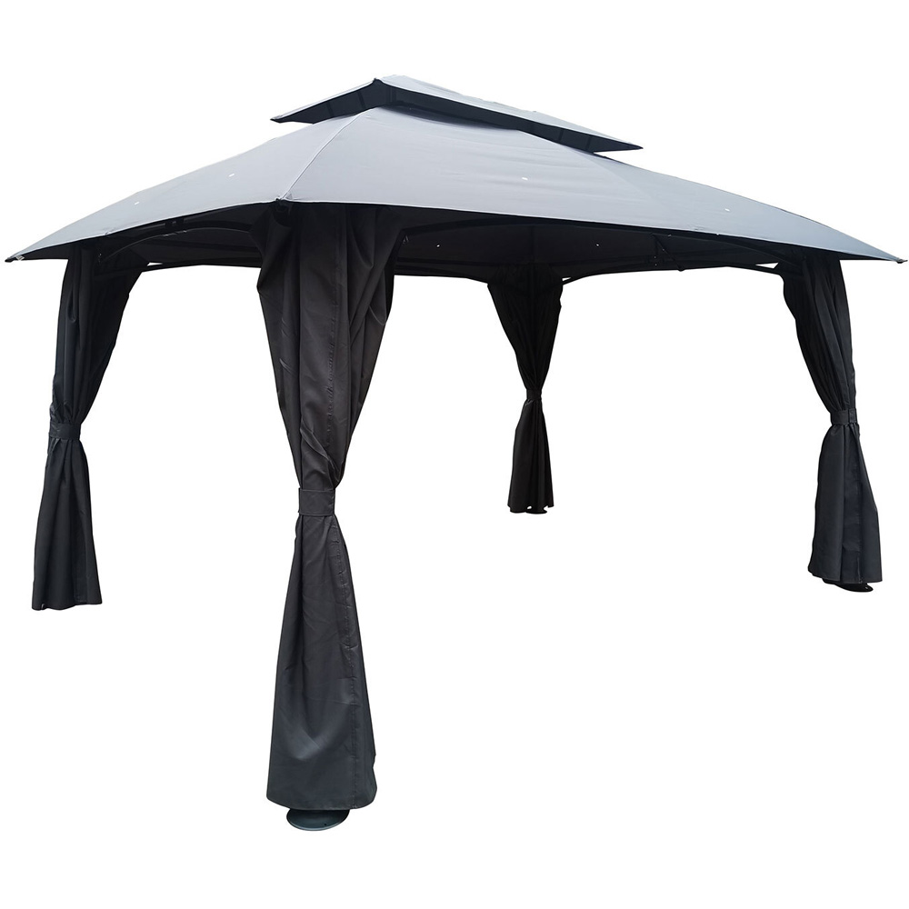 Malay New Hampshire 3 x 4m Grey Polyester and Steel Gazebo Image 2