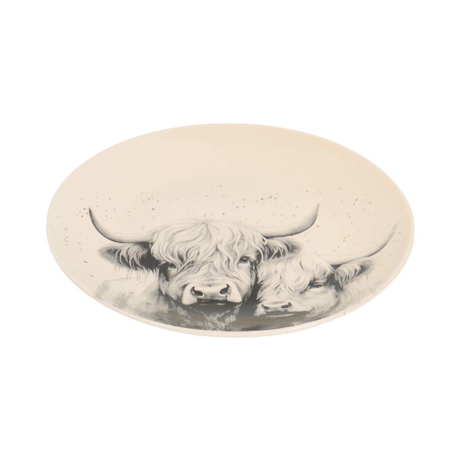 Highland Cow Dinner Plate Cream Side Plate Image 5