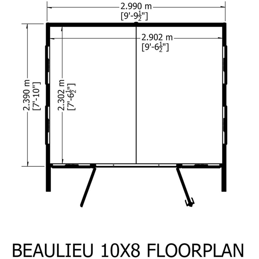 Shire Beaulieu 10 x 8ft Double Door Shiplap Apex Summerhouse Image 6